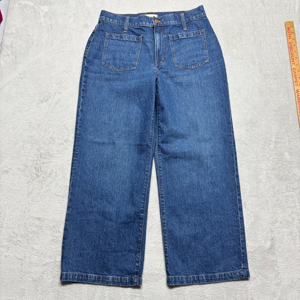 Madewell Jeans Womens 30P The Perfect Vintage Wide-Leg High Rise Patch Pocket